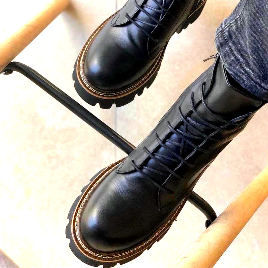 Black lace-up boots buy online
