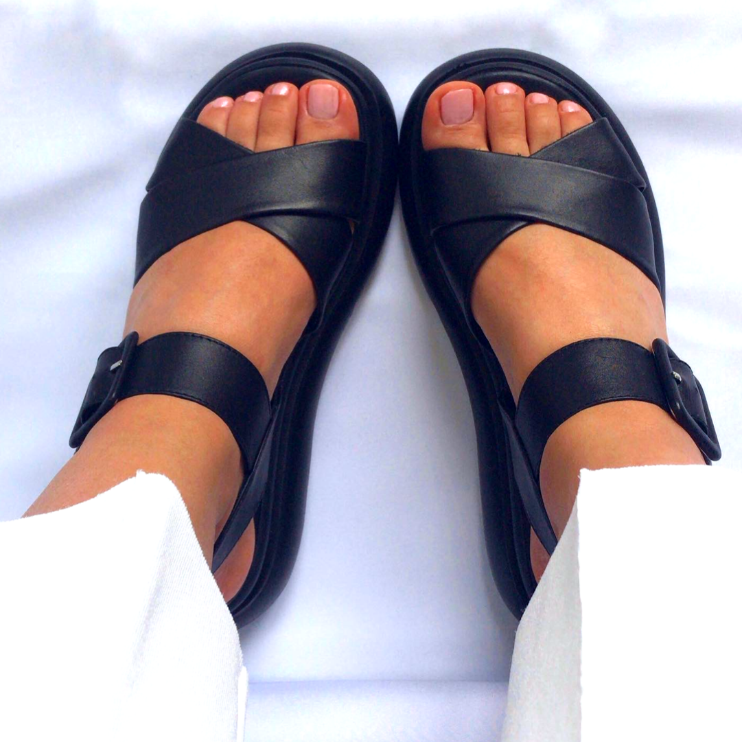 Blue Tyga Womens Cross Strap Slide Sandals - BT2304 Grey Black – Walkaroo  Footwear
